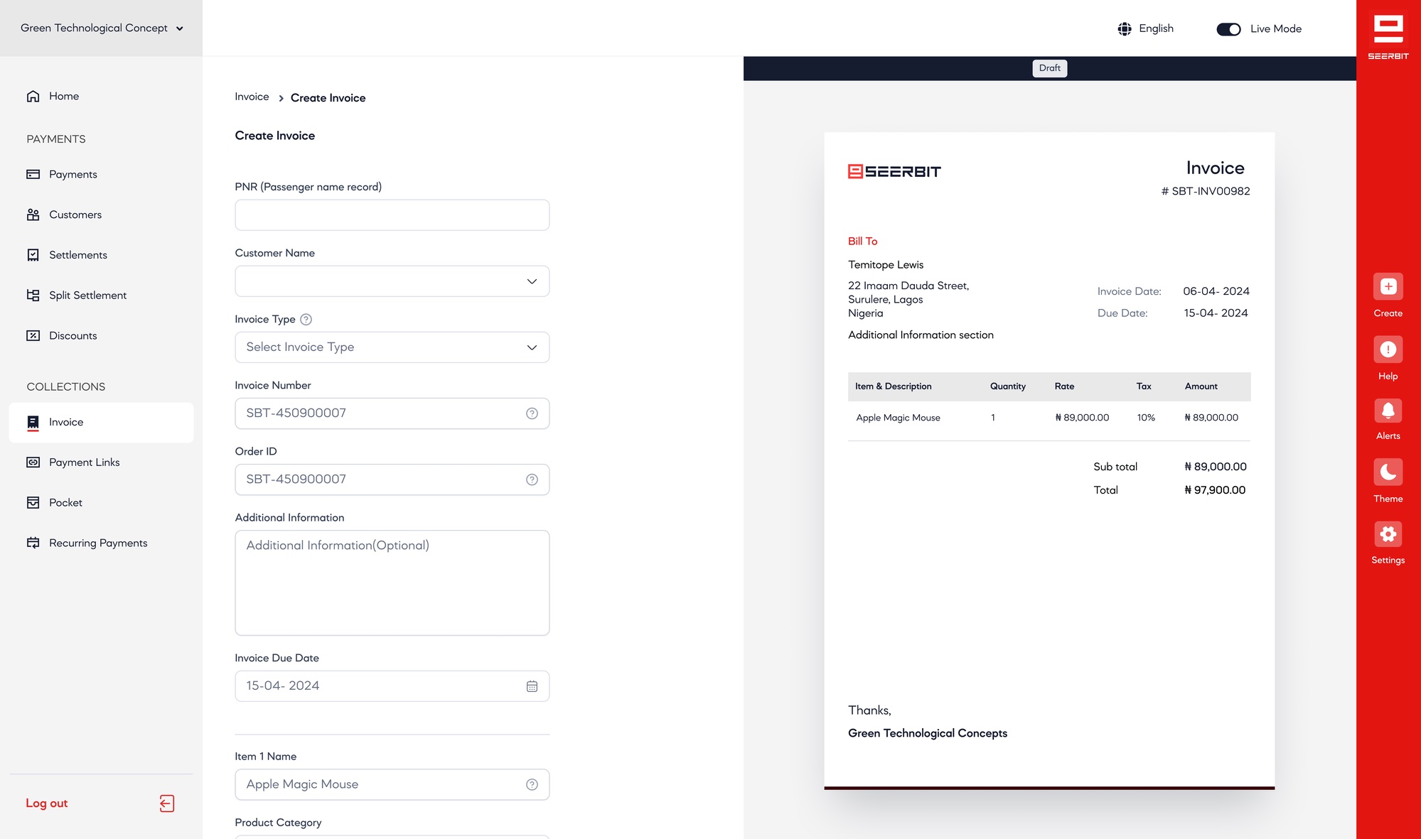 Invoice Creation